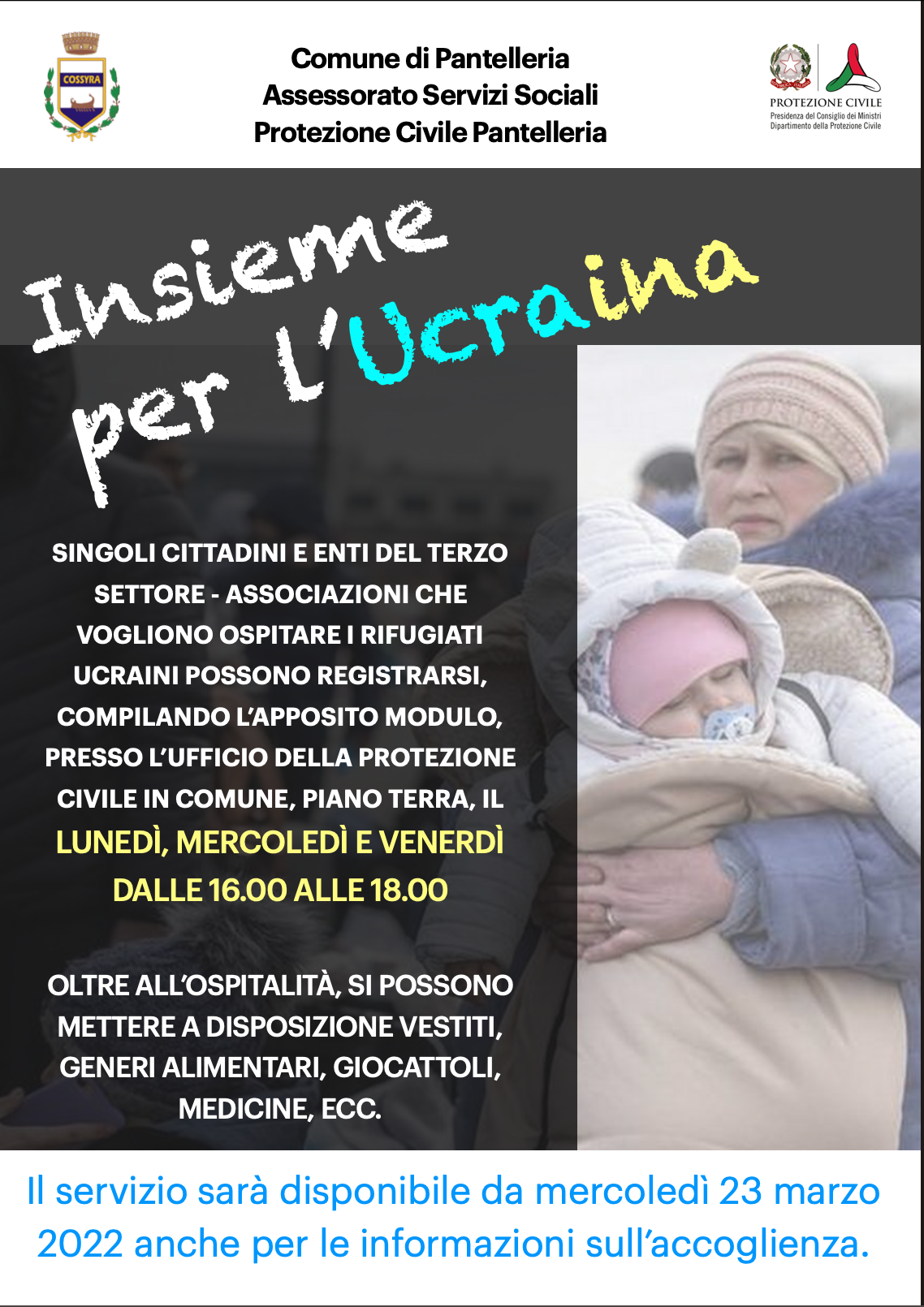 Pantelleria si organizza per ospitare i rifugiati ucraini