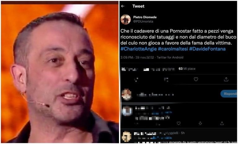 Attrice porno uccisa, la battuta choc di Diomede: “Identificata da tatuaggi e non da…”