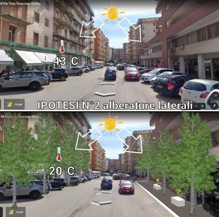 Siracusa, alberi in viale Tisia per risparmiare sulla bolletta, le proposte