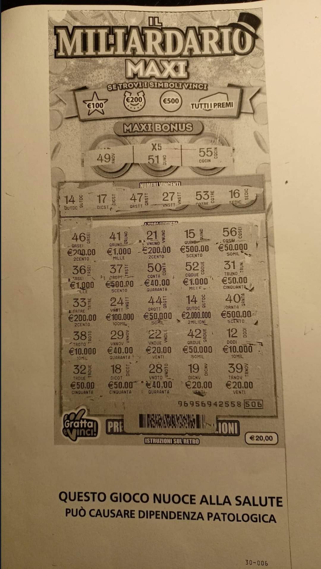 Gratta e vinci, due milioni di euro vinti a Belpasso