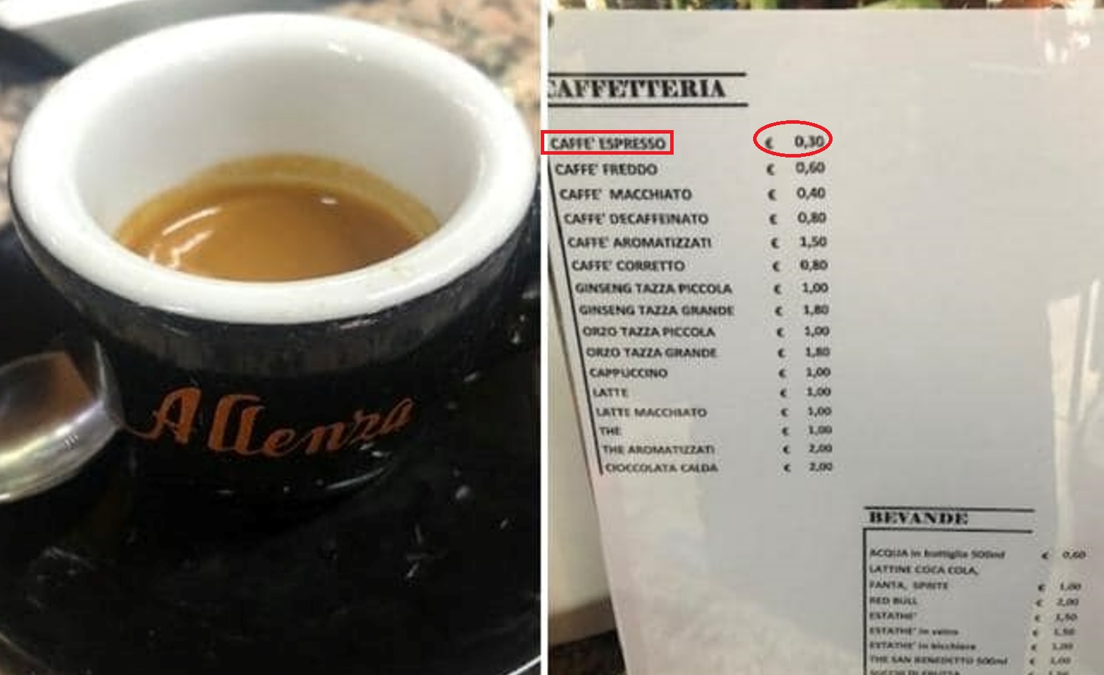 Al “Bar Perrone” di Alia il caffè più economico d’Italia: ecco quando costa