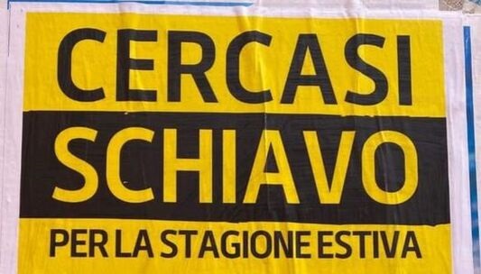 “Cercasi schiavo”, manifesto provocatorio a Lipari nel giorno della Festa del Lavoro
