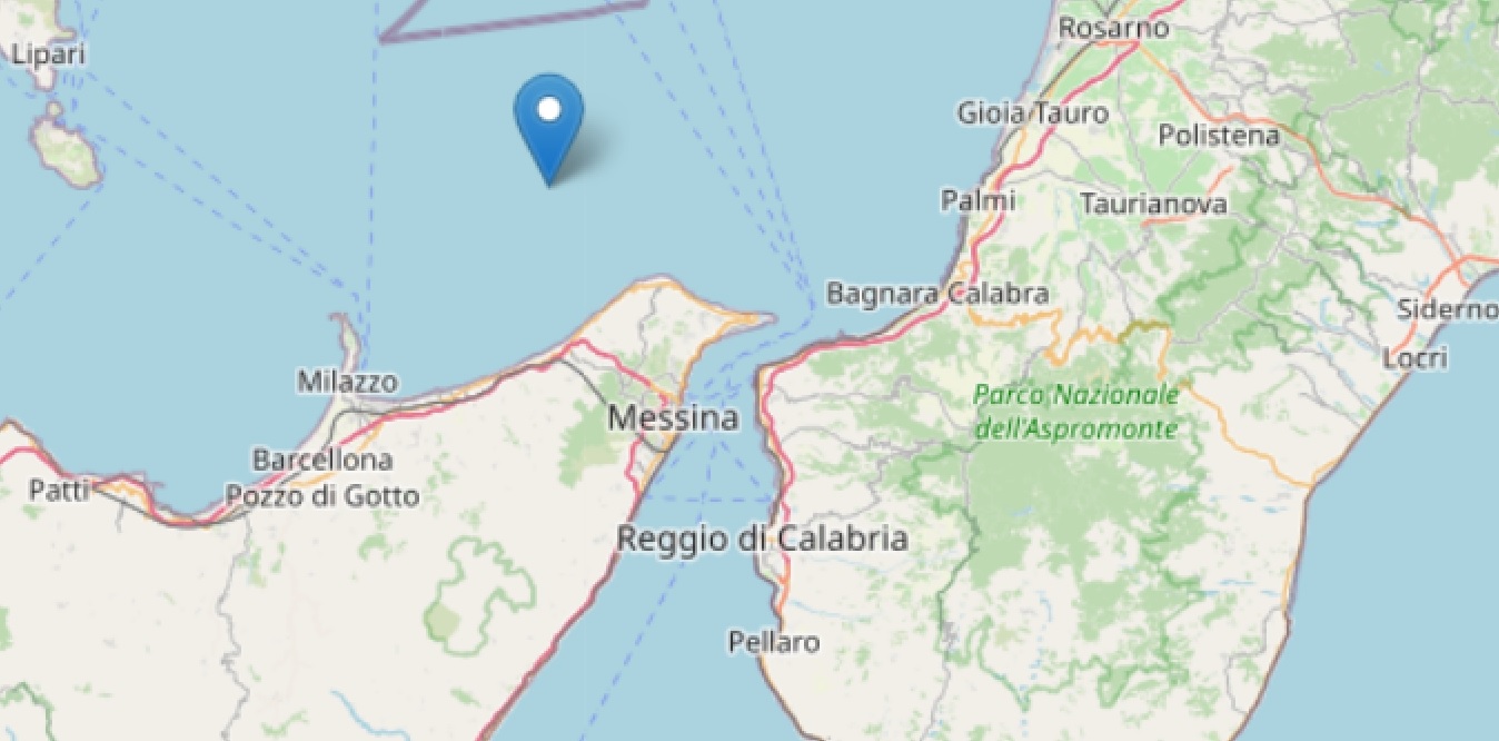 Terremoto in Sicilia: scossa magnitudo 2.5 nella costa Messinese