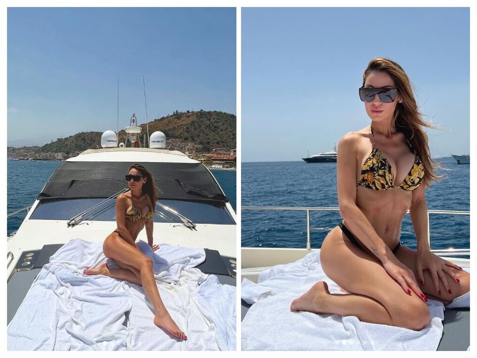 Anna Tatangelo è a Taormina: scatti in bikini sullo yacht – Fotogallery