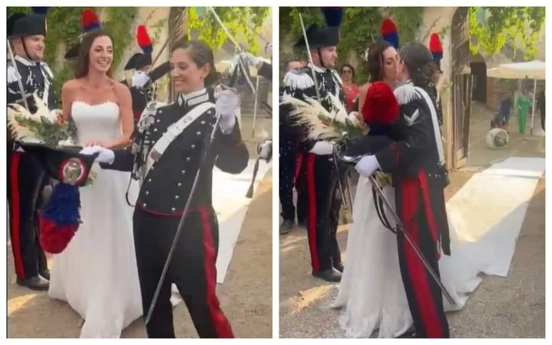 La carabiniera e la sua sposa, a Cefalù picchetto d’onore che celebra l’amore