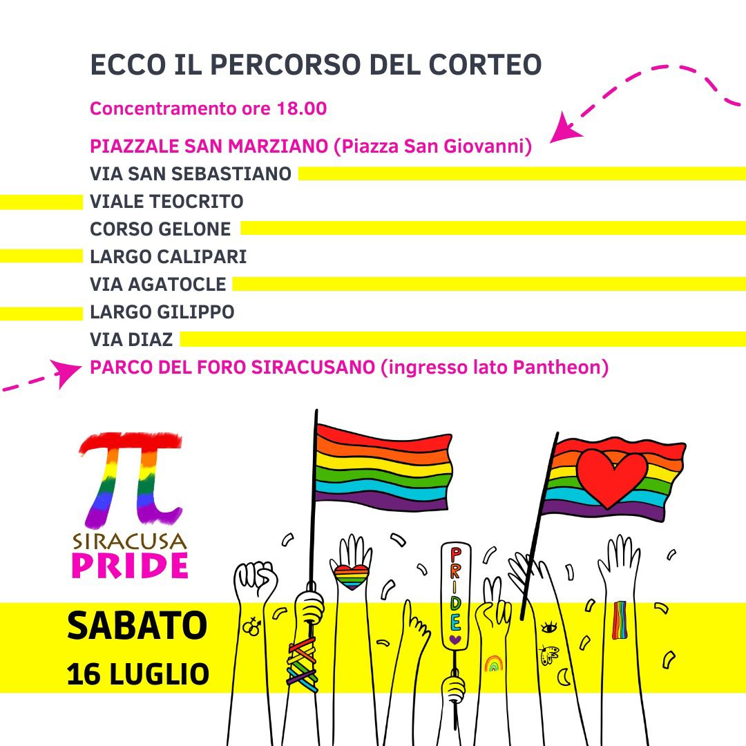 Siracusa Pride, si parte il 16 luglio: ospiti, percorso e programma