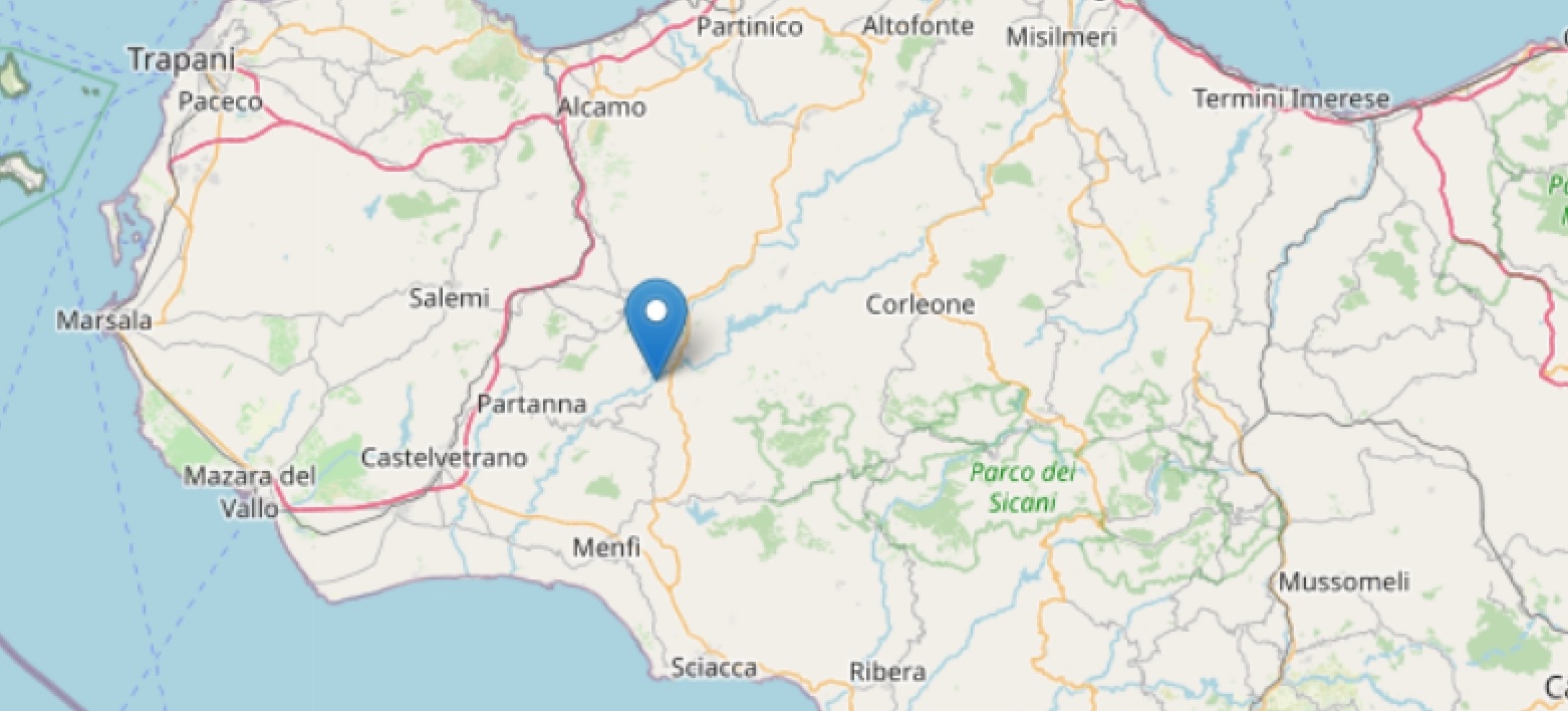 Terremoto nella valle del Belice: scossa magnitudo 2.3 a Salaparuta