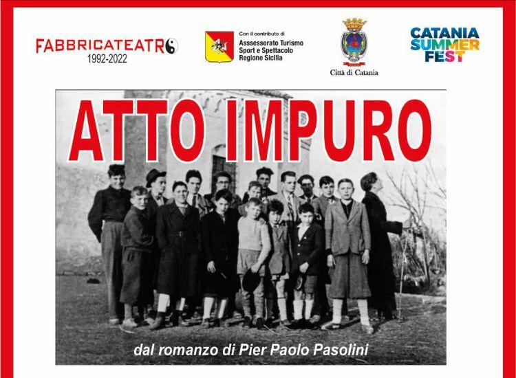 “Atto impuro”, al Castello Ursino di Catania l’omaggio a Pasolini
