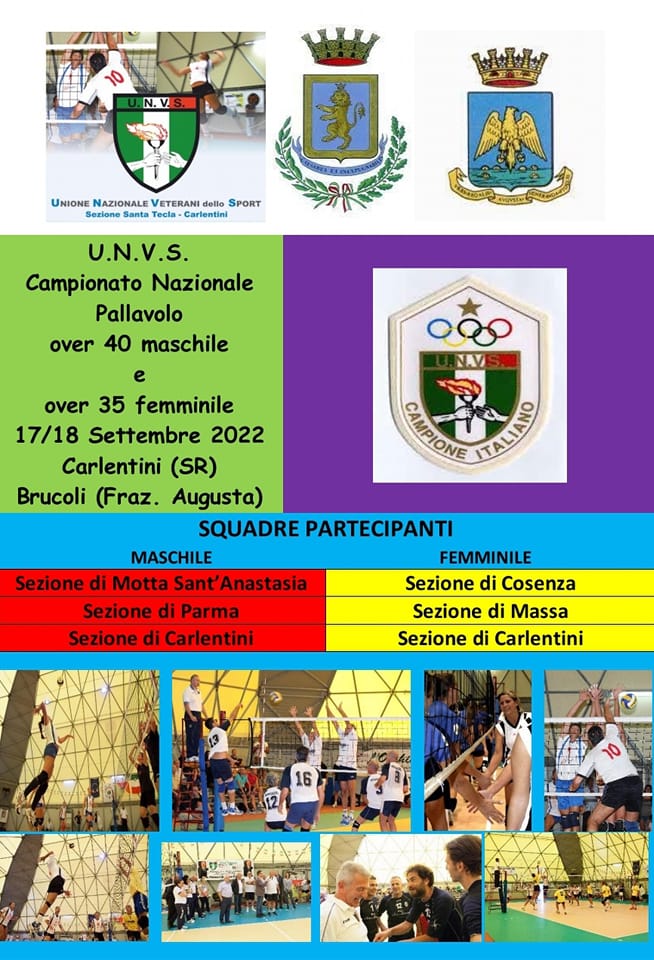 Carlentini, al via i campionati di pallavolo Unvs maschile over 40 e femminile over 35 Carlentini, al via i campionati di pallavolo Unvs maschile over 40 e femminile over 35