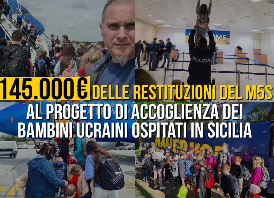 Restituzioni M5S, 145mila euro vanno agli orfani ucraini ospitati in Sicilia