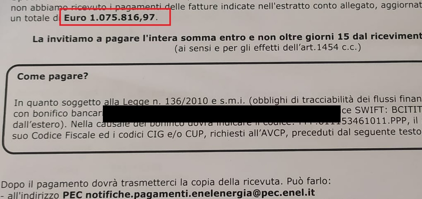 Caro energia nel siracusano: bolletta shock da 1   milione ad Avola, “esercizio deceduto” a Noto