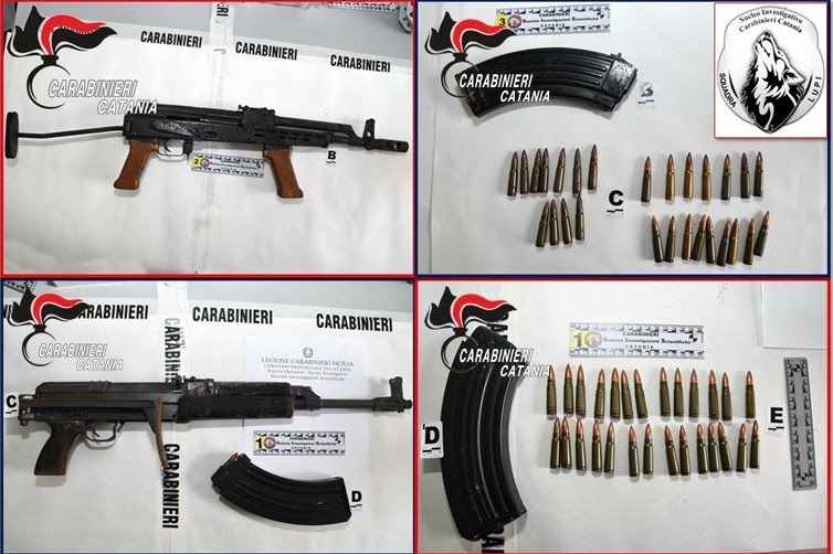 Catania, sequestrate armi e droga poste in cassaforte nascosta