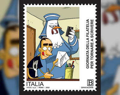 Poste Italiane, emessi tre francobolli di Zerocalcare dedicati al “tornare a scrivere”