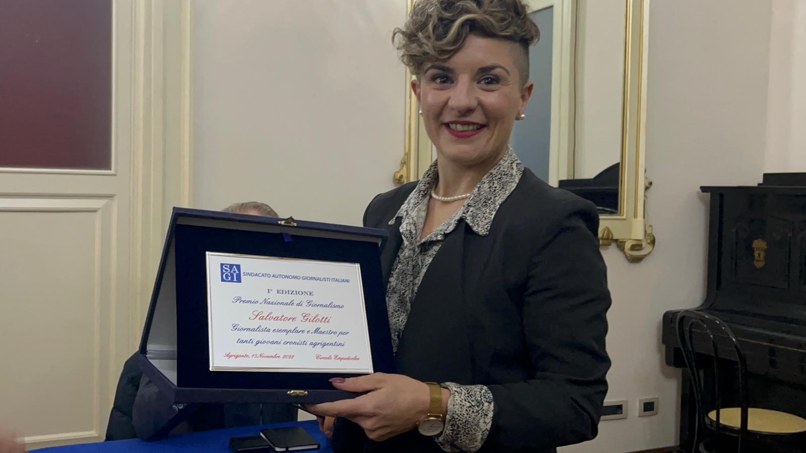 Giornalismo, Irene Milisenda vince il premio  Salvatore Gilotti