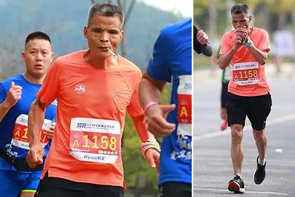 Corre maratona di 42 km con la sigaretta in bocca: l’impresa di “zio Chen”