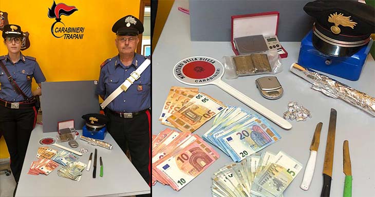 Marsala, padre e figlio con una pistola e droga in casa: arrestati