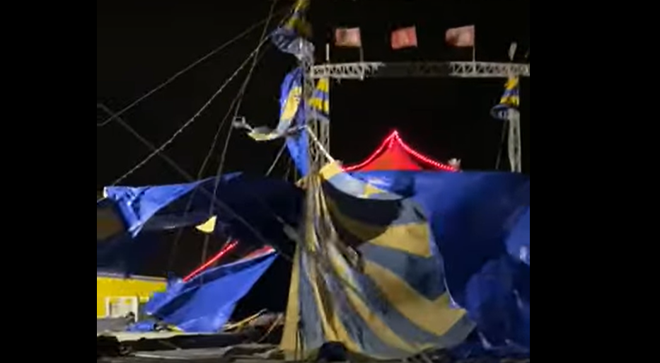 A Palermo il vento si abbatte sul Circo Orfei. Il video