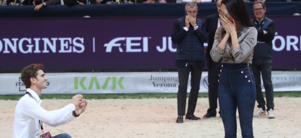 Gessica Notaro dice sì a Filippo Bologni, la proposta sul campo gara a Fieracavalli