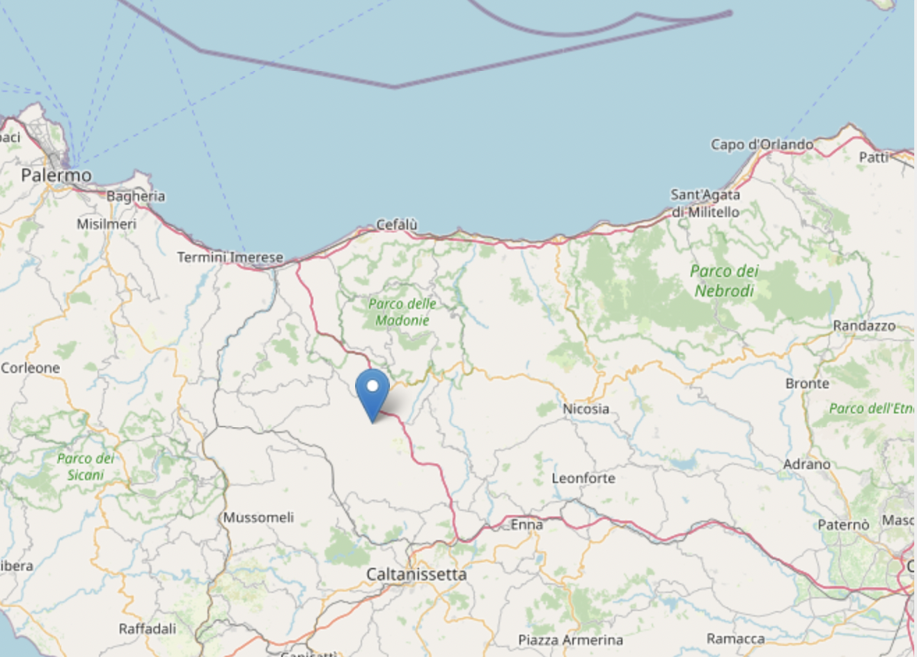 Il terremoto c’è stato davvero, scossa di 2.9 in provincia di Caltanissetta nel giorno della simulazione sullo Stretto