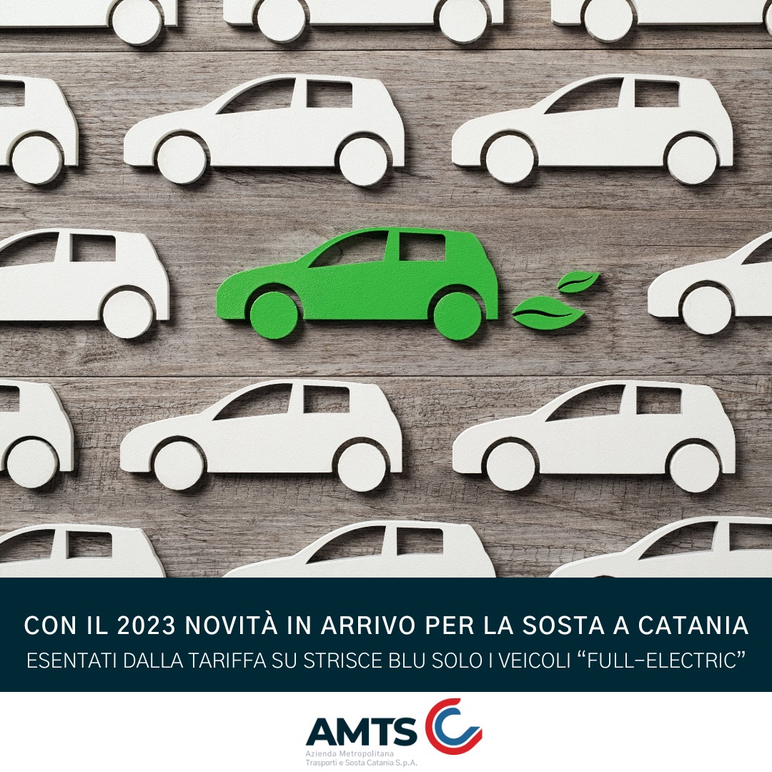 Sosta a Catania, dal 2023 strisce blu gratuite solo per le auto elettriche
