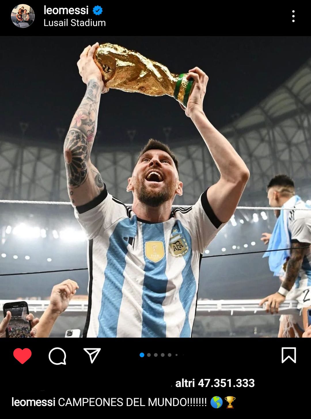 Qatar 2022, Messi da record anche su Instagram: ecco perchè