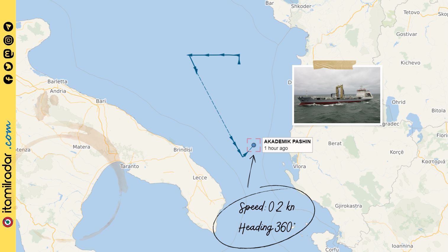 Nave militare russa e portaerei USA vicino alla costa: un “mistero” al largo del Canale di Otranto