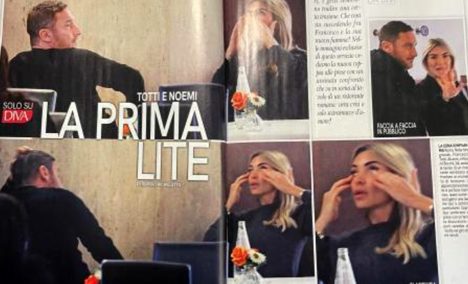 Totti e Noemi Bocchi litigano al ristorante: lei scoppia in lacrime
