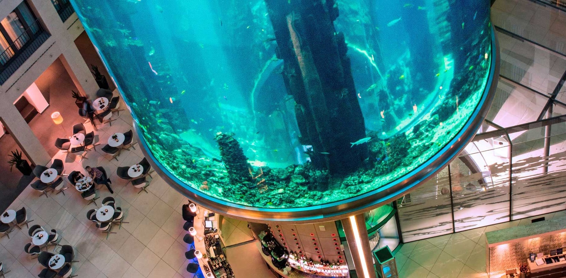 Esplosione in acquario hotel di Berlino, due feriti e strade allagate