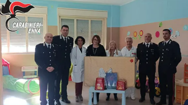 Carabinieri donano tv a piccoli pazienti ospedale Piazza Armerina
