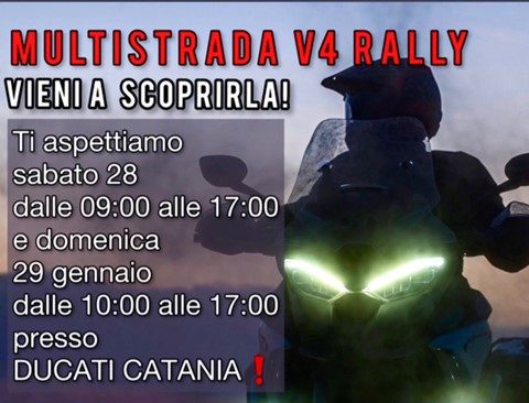 Ducati Catania, il 28 e 29 gennaio ad Acireale scopri la Multistrada V4 Rally