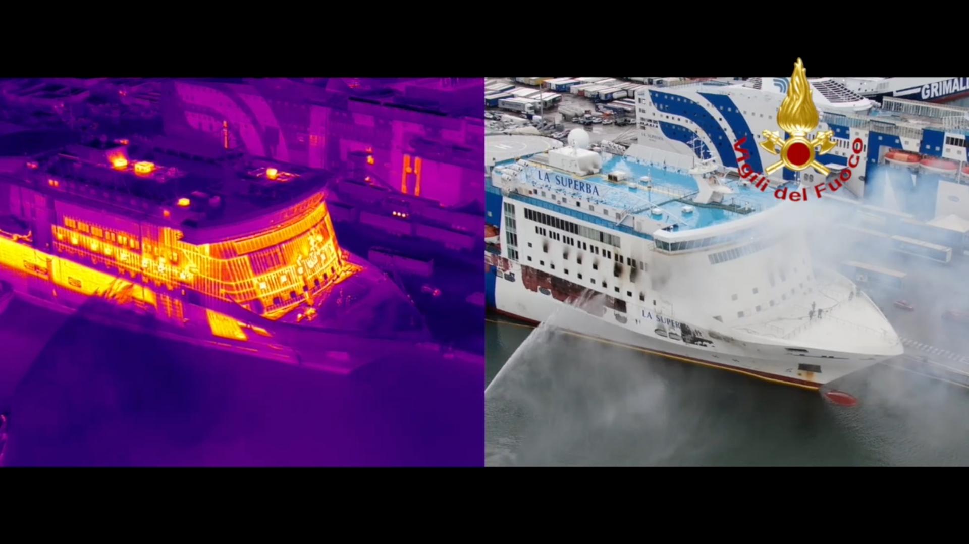 Palermo, incendio ancora attivo sul traghetto che rischia di inclinarsi: la situazione oggi