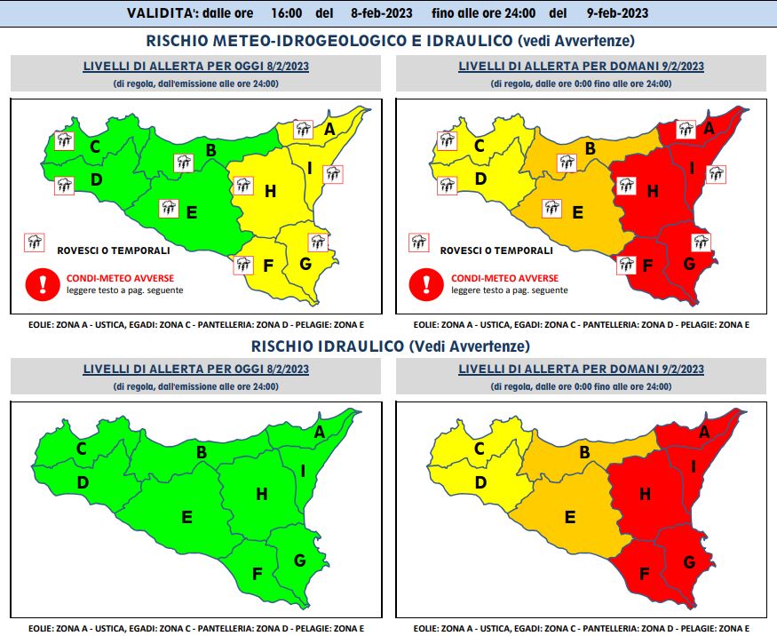 Dal maltempo alla neve, è allerta meteo (anche rossa) in Sicilia: le previsioni