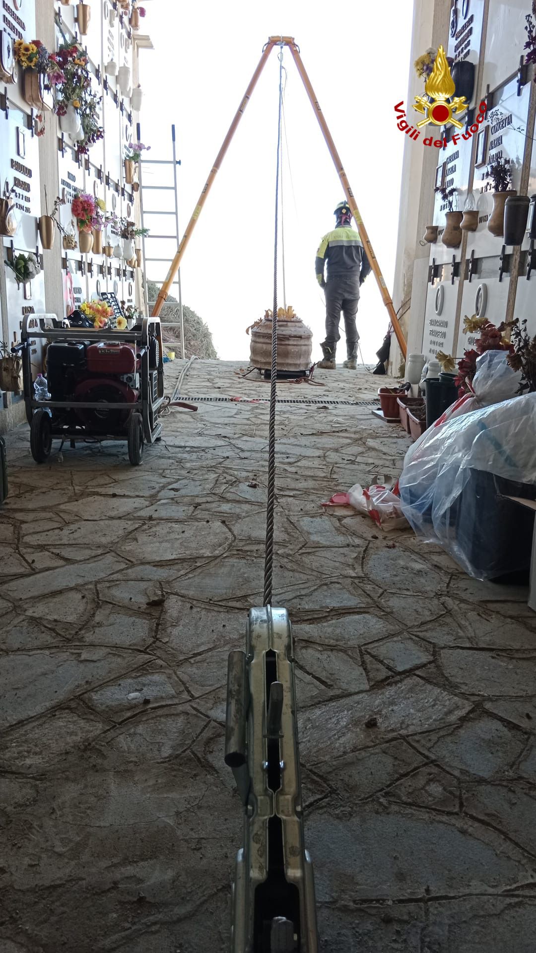 Maltempo a Mineo, conclusa prima fase di messa in sicurezza del cimitero [FOTO]