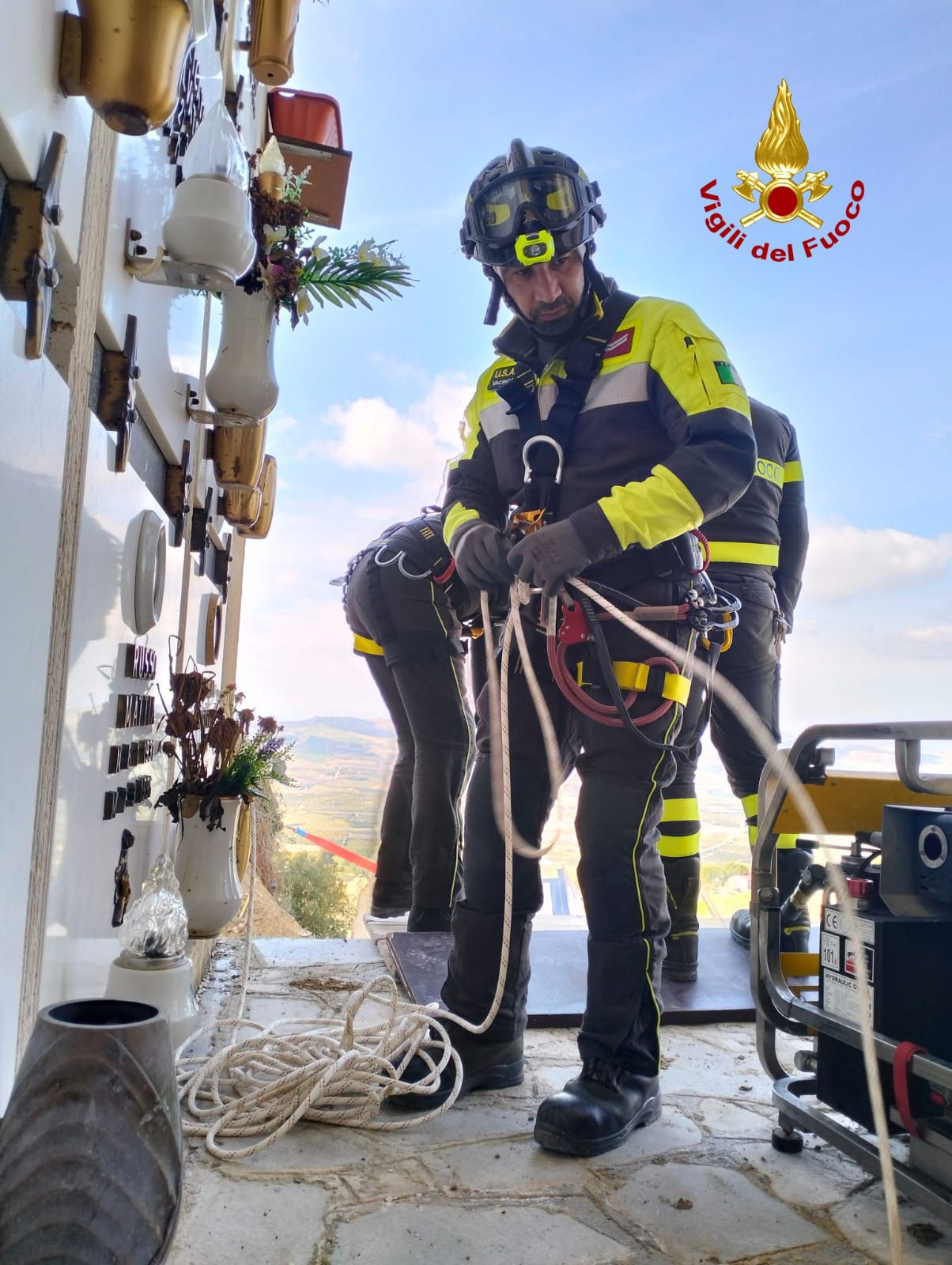 Maltempo a Mineo, conclusa prima fase di messa in sicurezza del cimitero [FOTO]