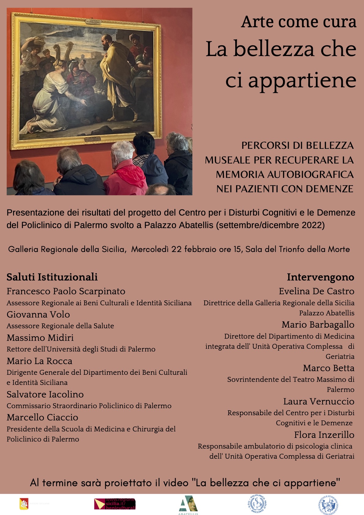 “La bellezza che ci appartiene”:  a Palazzo Abatellis presentazione dello studio sulle demenze