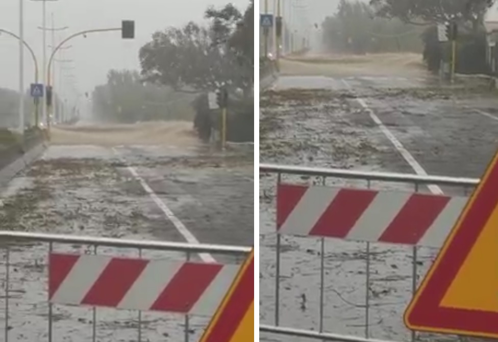 Maltempo a Catania, la sabbia della “Playa” invade la strada: le incredibili immagini