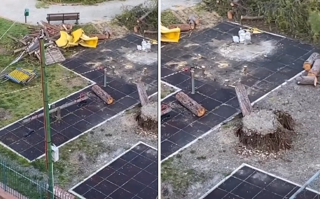 Siracusa, danni del maltempo: il parco giochi di Piazza Adda rimane chiuso, Foto e Video
