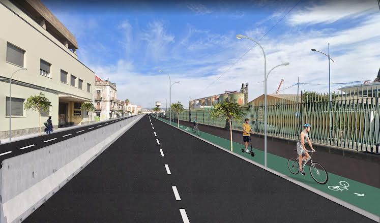 Catania, si riqualifica la strada per la plaia: a sorpresa spunta la pista ciclabile