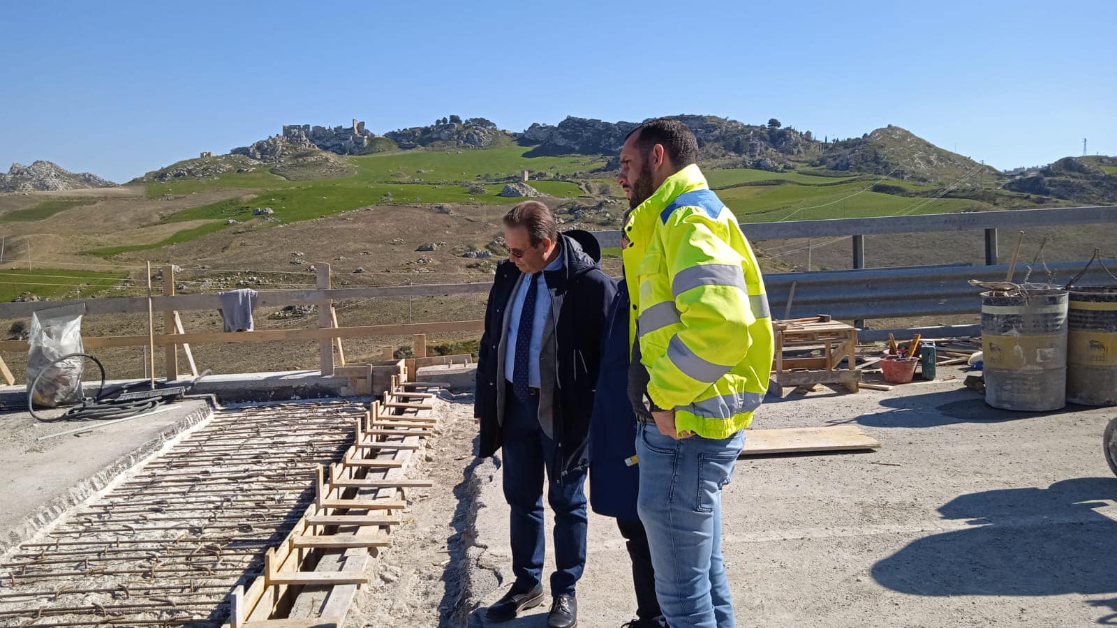 Pietraperzia, nuovo sopralluogo nel cantiere della Statale 640