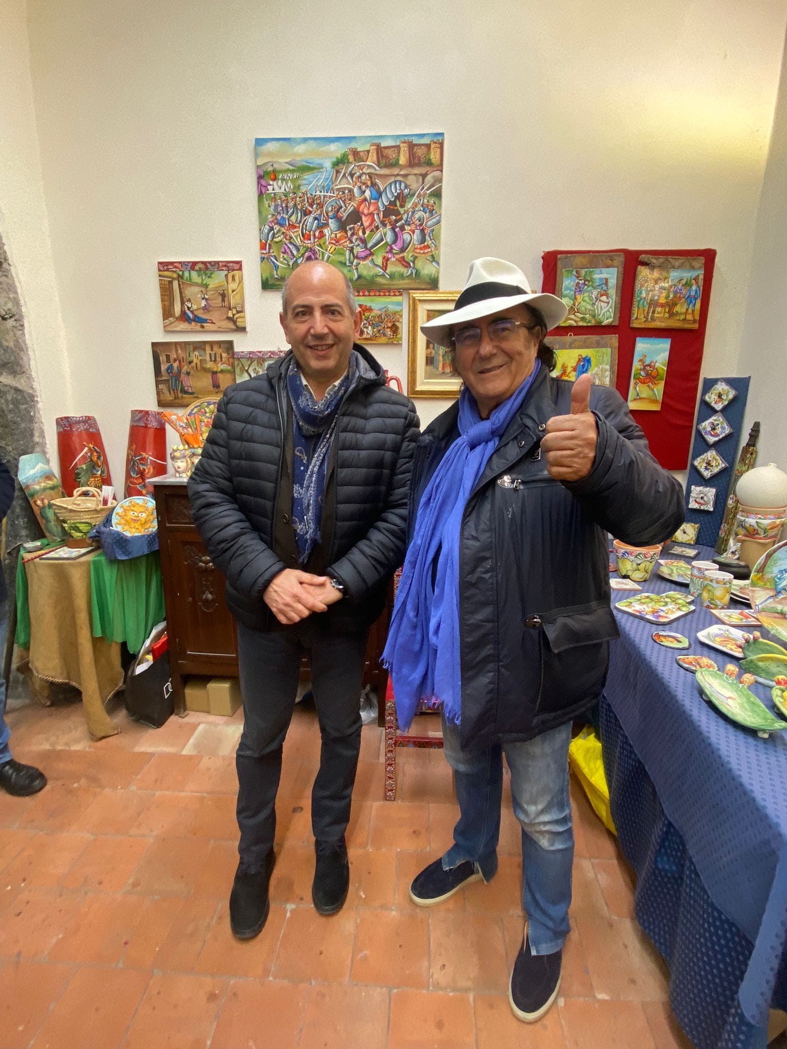 Aci Sant’Antonio, Al Bano in visita al Museo del Carretto Siciliano