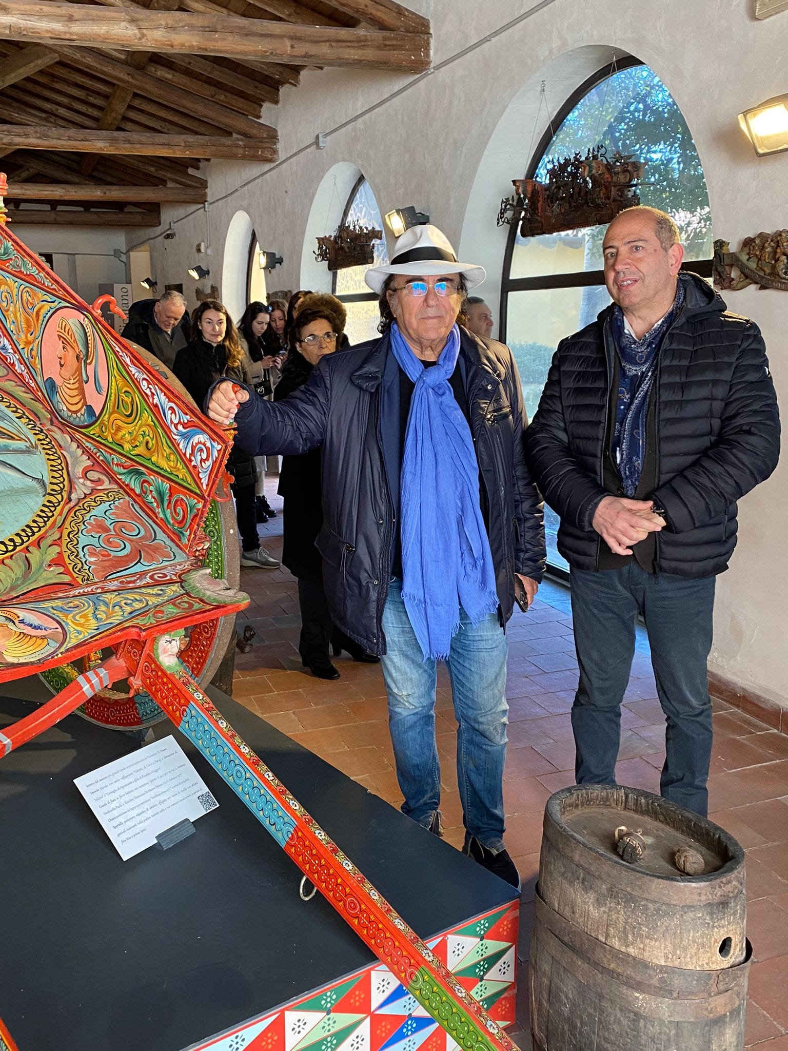 Aci Sant’Antonio, Al Bano in visita al Museo del Carretto Siciliano