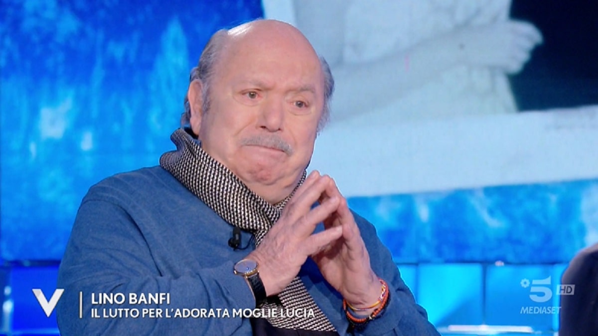Sanremo 2025, Lino Banfi in lacrime al brano di Cristicchi nel ricordo della moglie Lucia: “Ho 89 anni, lasciatemi piangere”