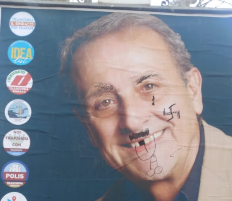 Elezioni, vandalizzati manifesti di Tranchida: “Campagna d’odio, non mi faccio intimidire”