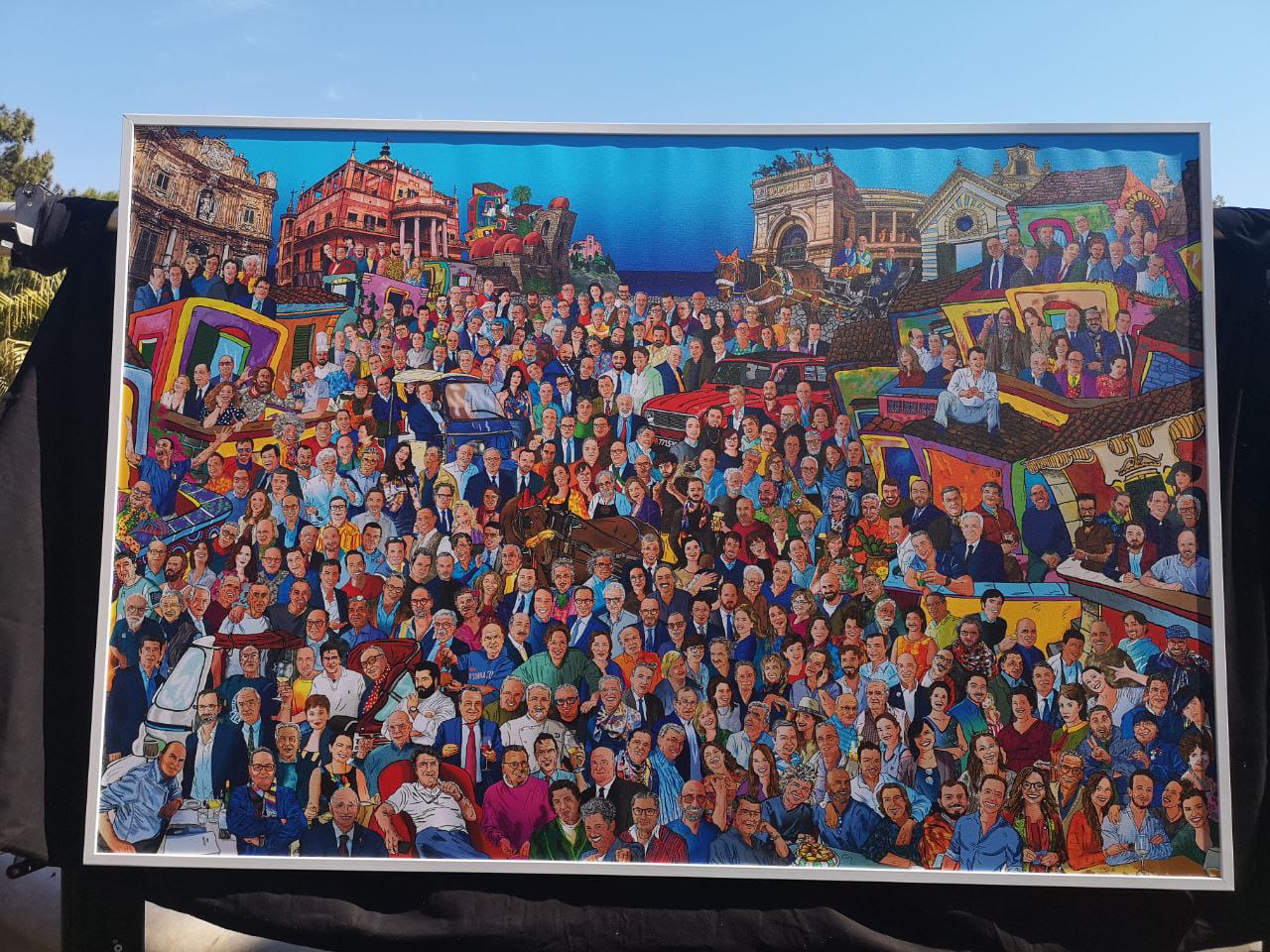 Presentato il dipinto “Piazza Palermo” di Antonello Blandi a Villa Malfitano