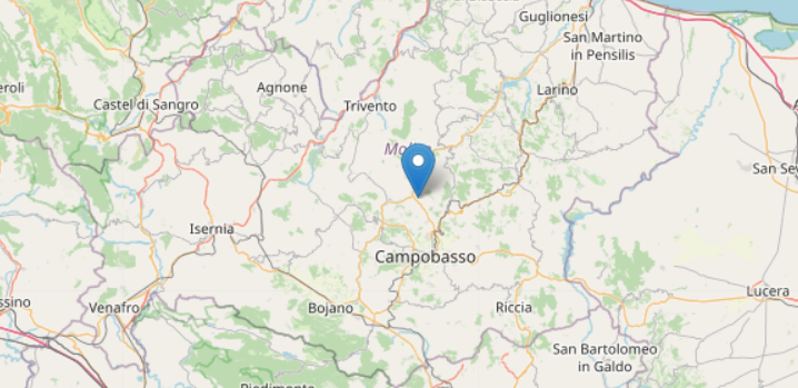 Trema la terra in Molise, scossa di magnitudo 4.6: nessun danno