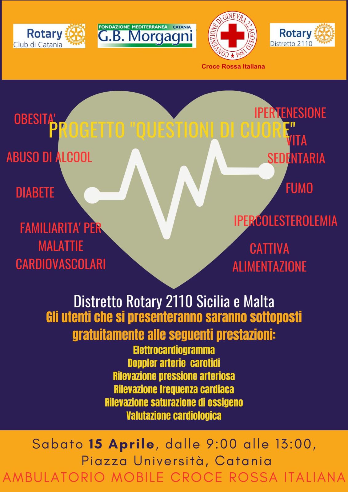 “Questioni di cuore”, l’iniziativa del Rotary Club Catania: sabato 15 a Catania screening gratuiti
