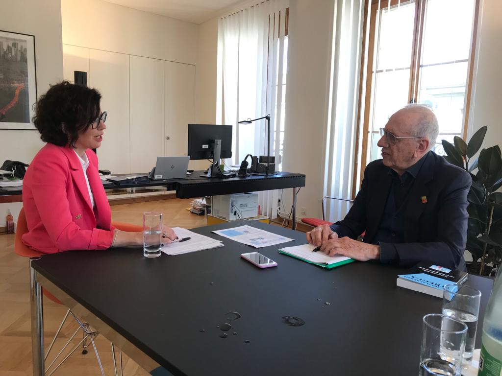 Christelle Luisier, presidente del Cantone di Vaud e il Direttore del QdS Carlo Alberto Tregua