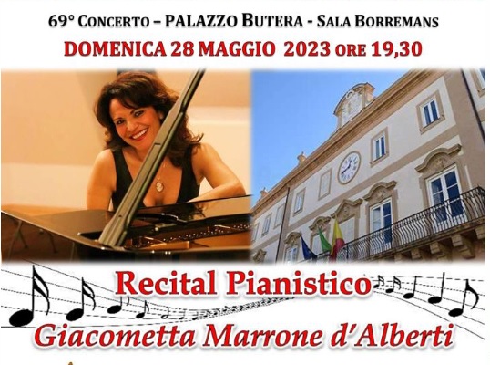 Stagione Concertistica a Bagheria, il 28 maggio il Recital Pianistico di Giacometta Marrone d’Alberti