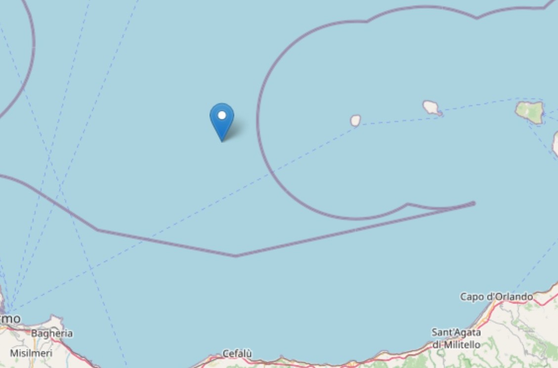 Terremoto al largo di Palermo, scossa di magnitudo 3.2