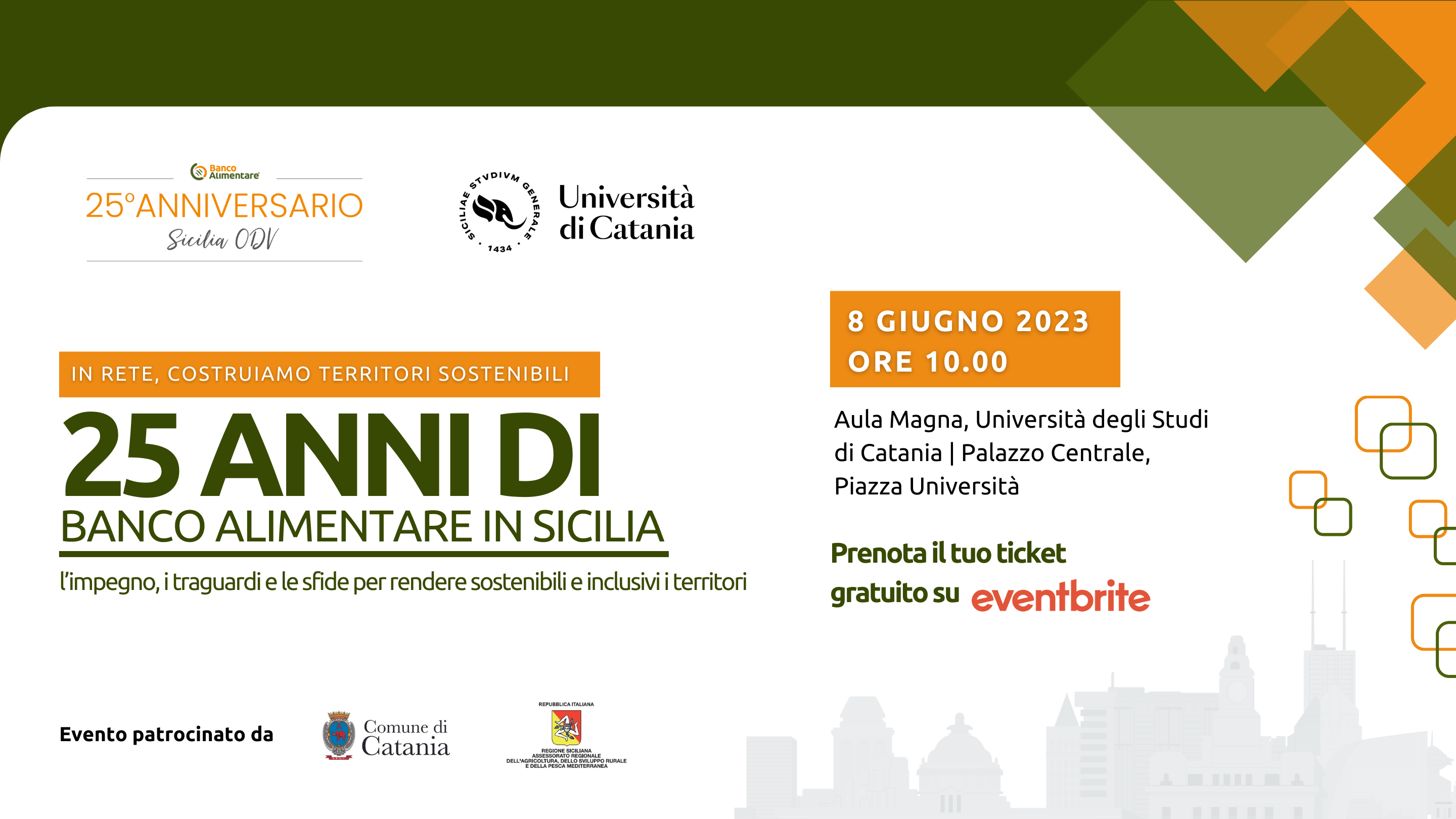 Il Banco alimentare della Sicilia festeggia 25 anni: grande manifestazione a Catania